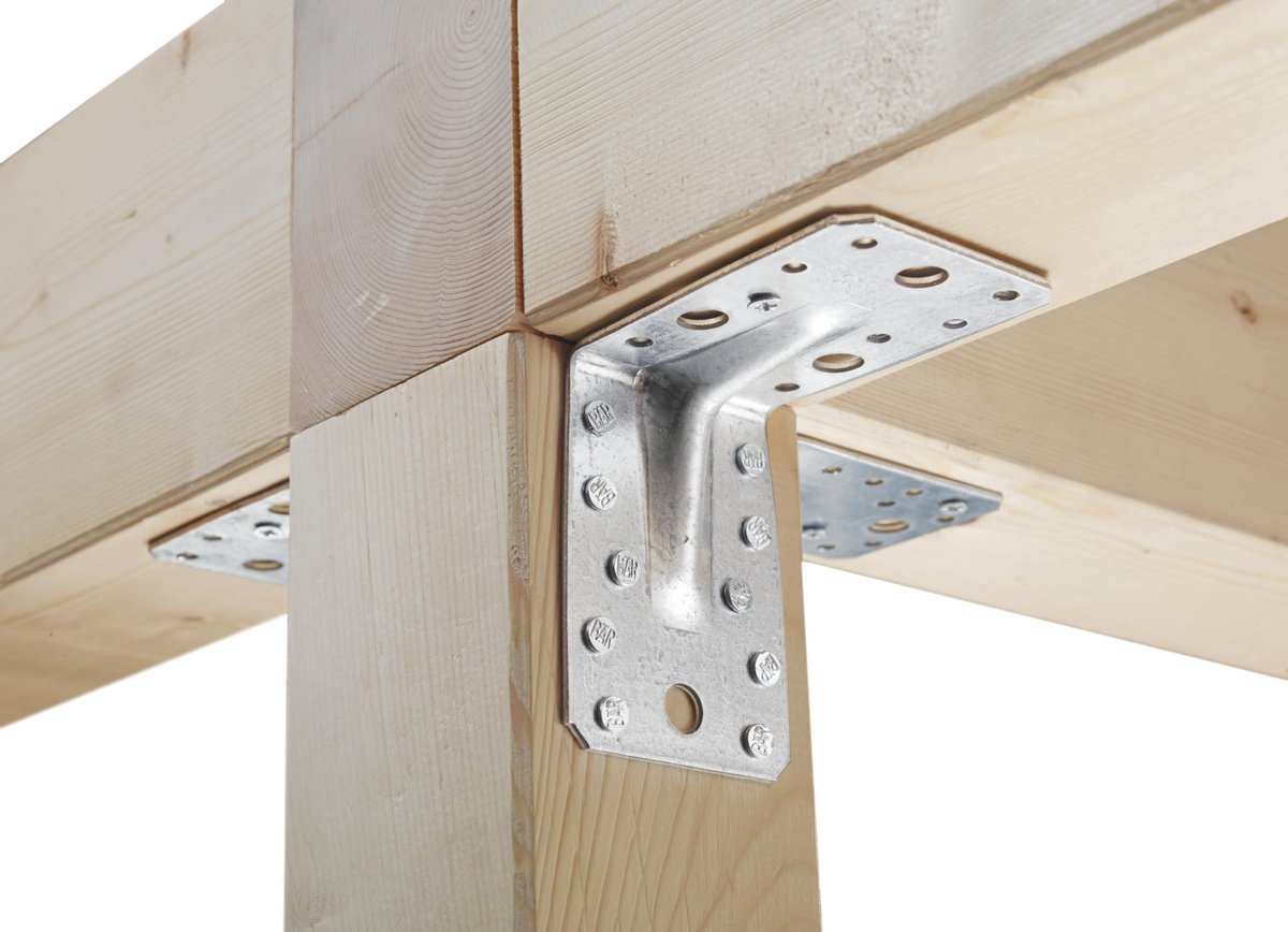 SnelShoppen - Hoekanker Extra Sterk 90x50x50 mm | Set van 50 | Sendzimir Verzinkt | Ideaal voor Bouw, Tuin, en Klussen