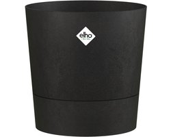 Elho Foss Rond 30cm - Bloempot voor Binnen - 100% Gerecycled Plastic - Ø 29.5 x H 29.1 - Living black