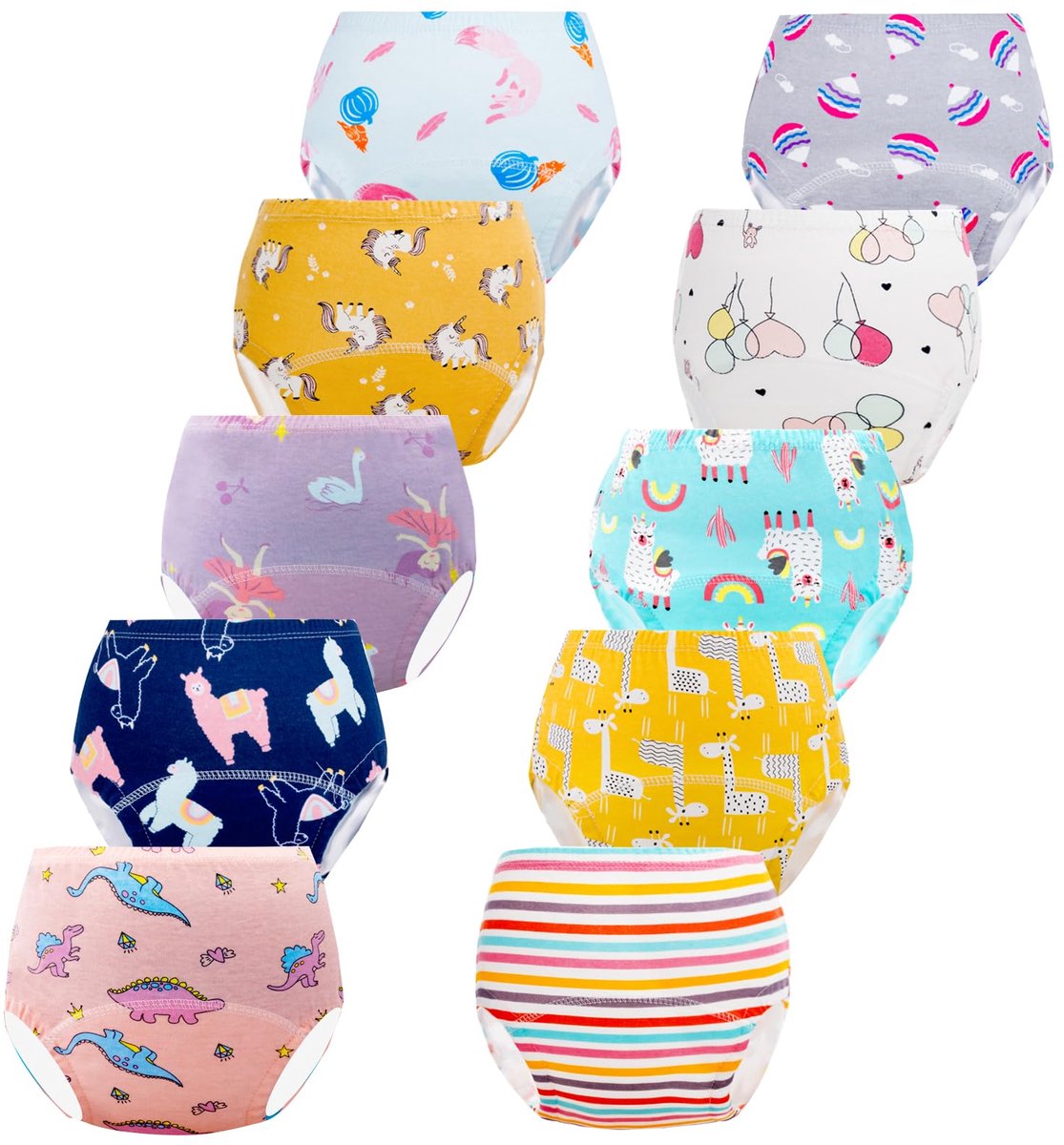 SnelShoppen - JackLoveBriefs Baby Potty Training Pants Herbruikbaar Ondergoed Jongens Meisjes 10 Stuks M Multicolor Potty Training