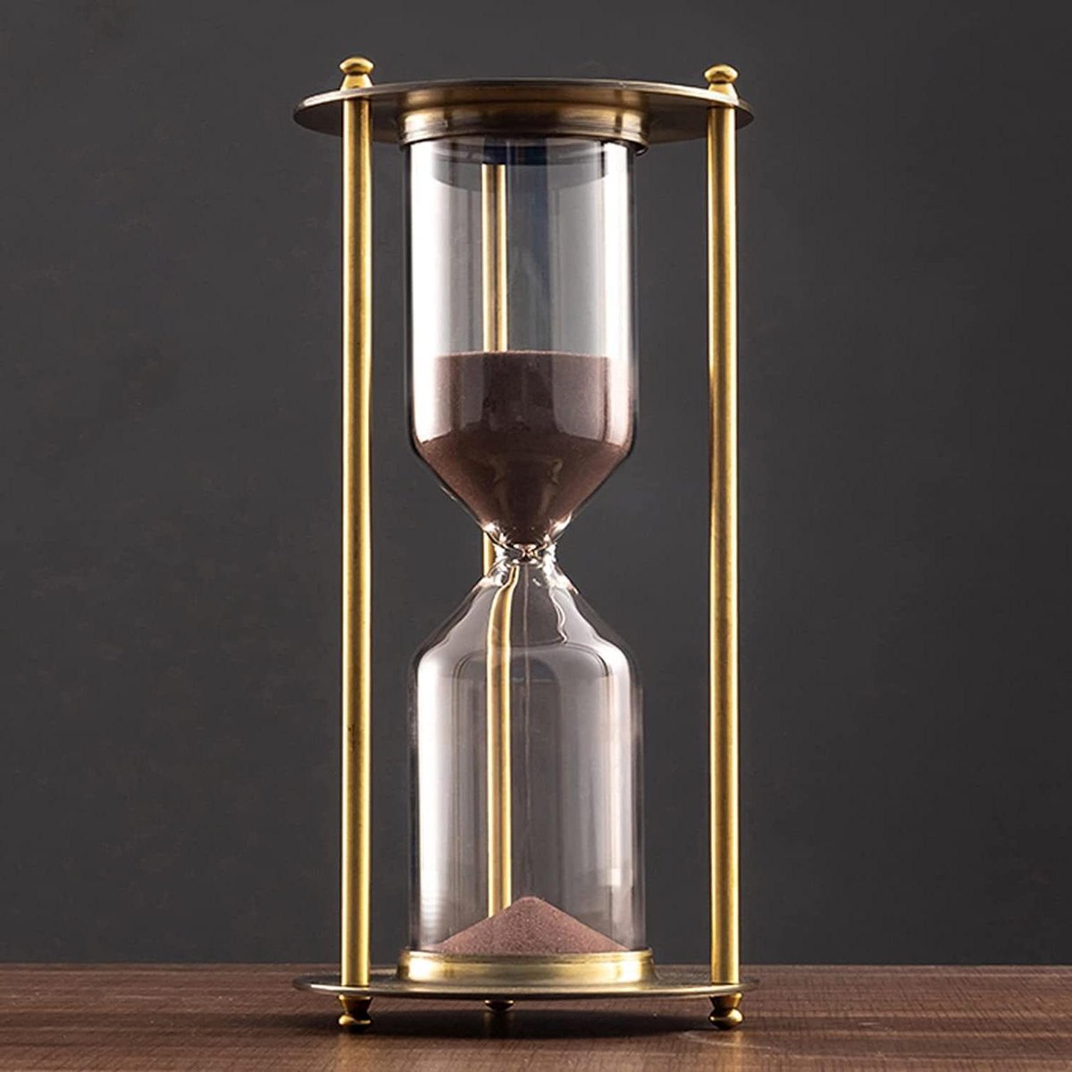 Zandloper - Zandloper timer - Woondecoratie - Hoog borosilicaatglas - 8 x 21cm - Wit
