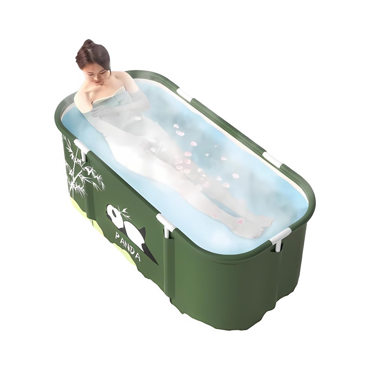 SnelShoppen - Draagbare opvouwbare badkuip voor douche, vrijstaande badkuip voor warm bad en ijsbad, kunststof badvat 115 cm, perfect voor volwassenen