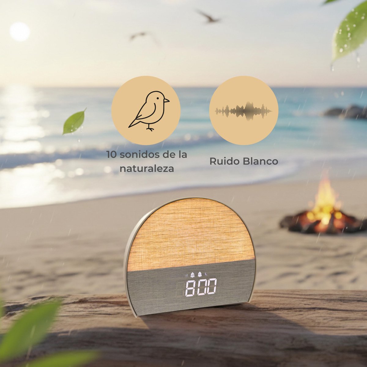 SnelShoppen - Wekker met Zonsopgang, Bluetooth-Luidspreker, FM-Radio, Slaaptimer, Dubbele Wekker, Bedlampje, Rustgevende Geluiden, Wit Geluid, Instelb
