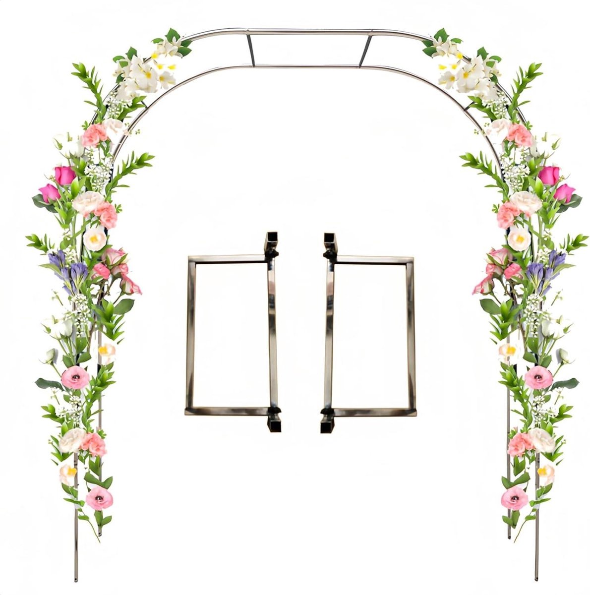Tuinboog Prieel - Bloemenpoort Metalen Boog - Decoratie Buitenruimte - Roestvrij Staal - 260 x 240 cm - Zwart