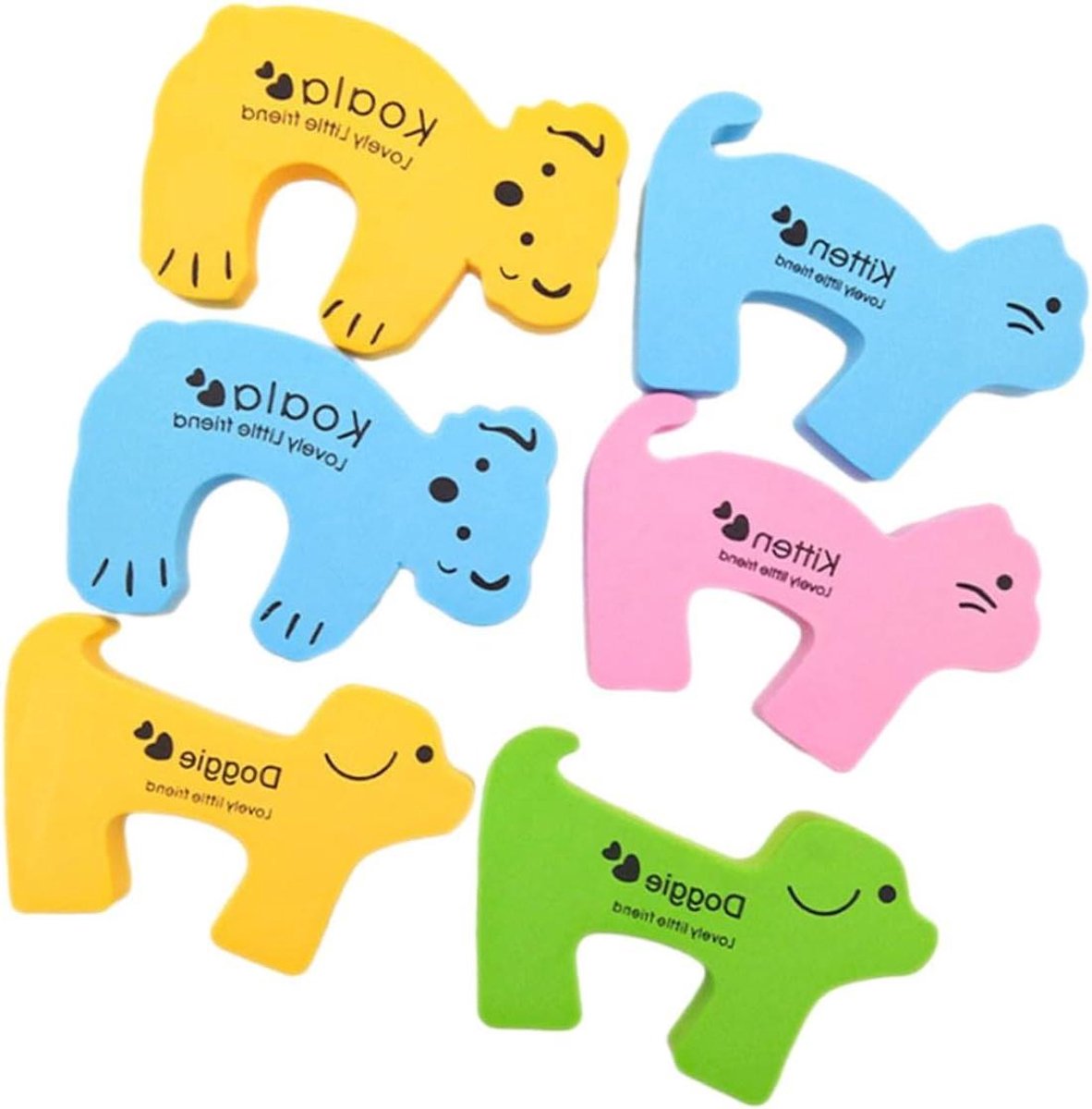 Cartoon Deurvangers - Deurbeschermers Kinderen - Kinderveiligheid Thuis - Voorkomt Knelgevaar - 13.5 x 9 x 1.8 cm - Diverse Kleuren