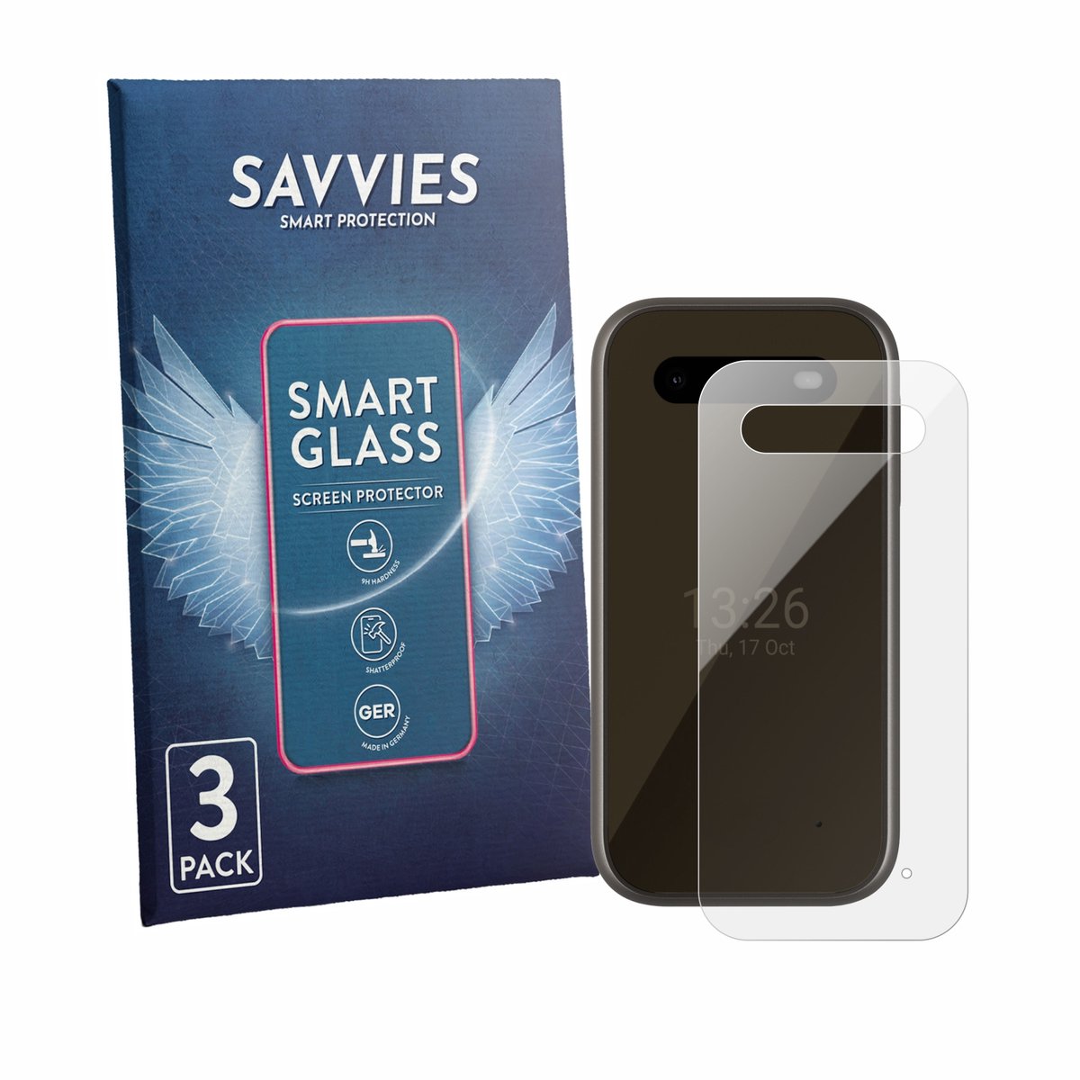 3 Stuks Savvies Screenprotector - geschikt voor HMD 2660 Flip 4G (Achterkant) - beschermfolie glas transparant