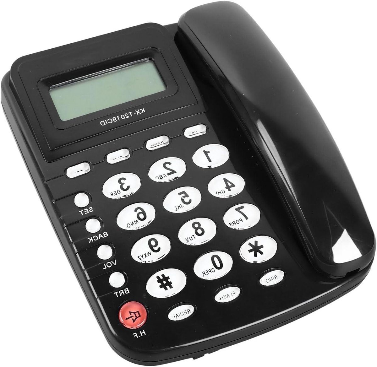 Vaste Telefoon - Huistelefoon Bureautelefoon - Betrouwbaar Bellen - Handsfree Speakerphone - 21 x 21 x 7 cm - Zwart