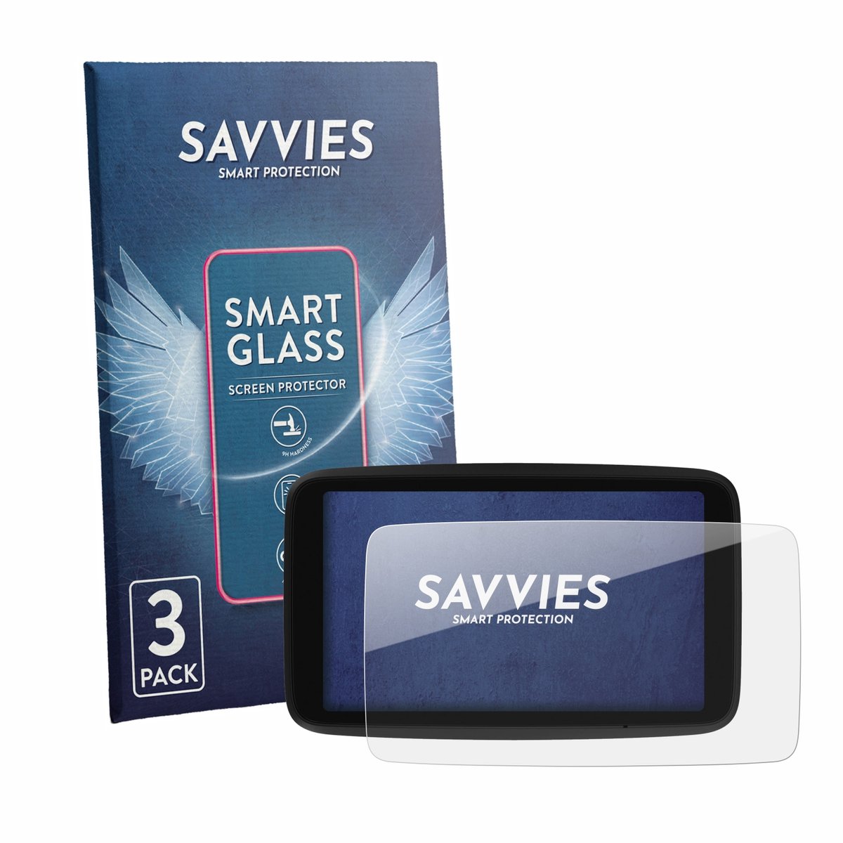 3 Stuks Savvies Screenprotector - geschikt voor TomTom Go Navigator 6" (2e generatie) - beschermfolie glas transparant
