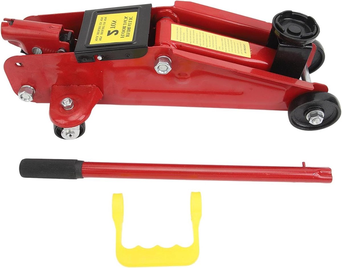 Hydraulische Trolleykrik - Autokrik Vloerkrik - Band Wisselen - 2 Ton Hefvermogen - 135-320 mm - Zwart