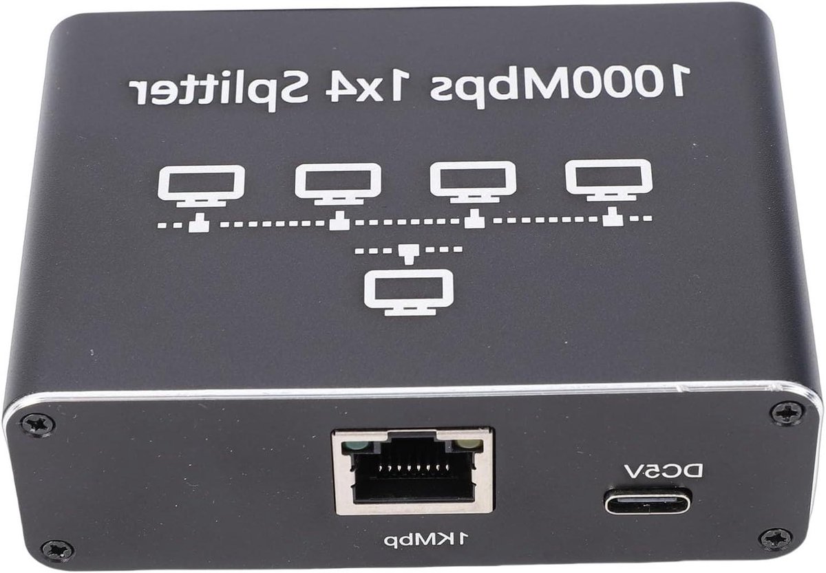 Ethernet Splitter - Netwerk Expander - Netwerk Uitbreiden - 4 Poorten Gigabit - 16 x 11 x 3 cm - Zilver