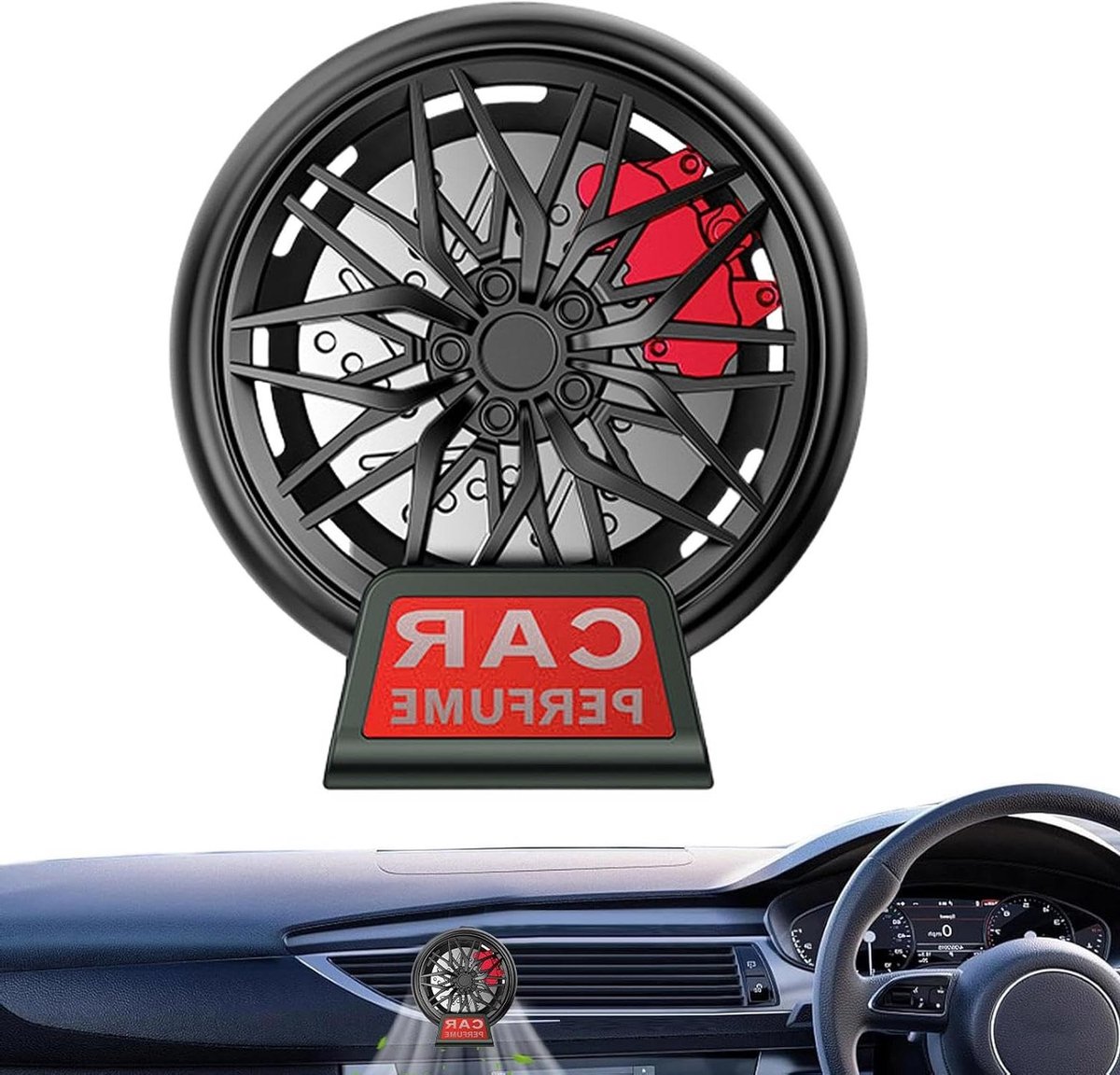 Ventilatieclips Luchtverfrisser - Auto Geurverfrisser - Auto Interieur Verfrissen - Velg Ontwerp - 5 cm - Zwart