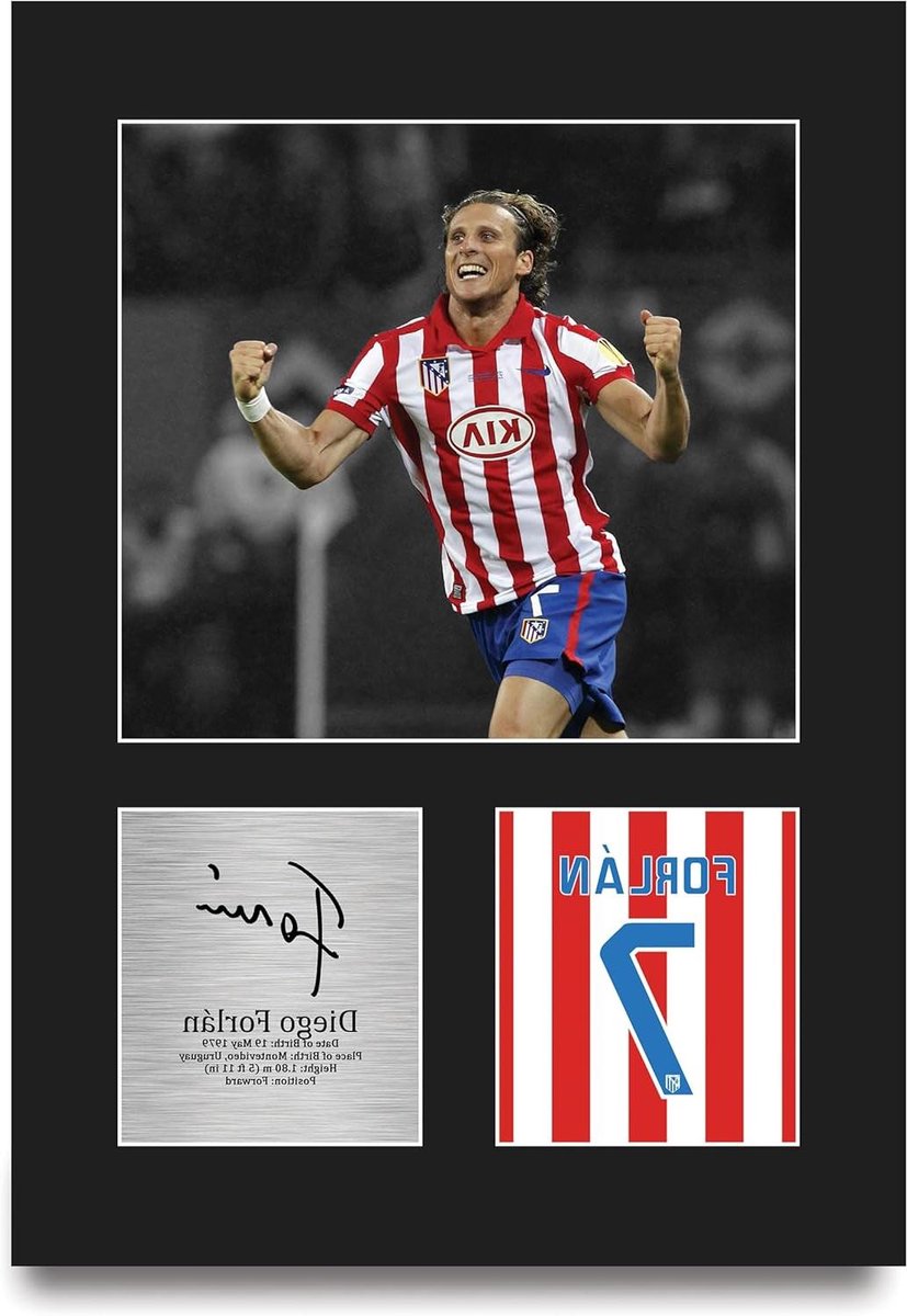 Gesigneerde Foto - Voetbal Poster - Cadeau voor Fans - Gedrukte Replica Handtekening - A4 - Zwart