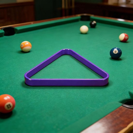 Driehoekig Poolrek - Biljartrek Ballenrek - Biljart Spel Opzetten - Stabiel PVC Ontwerp - 305 x 275 cm - Paars — afbeelding 4