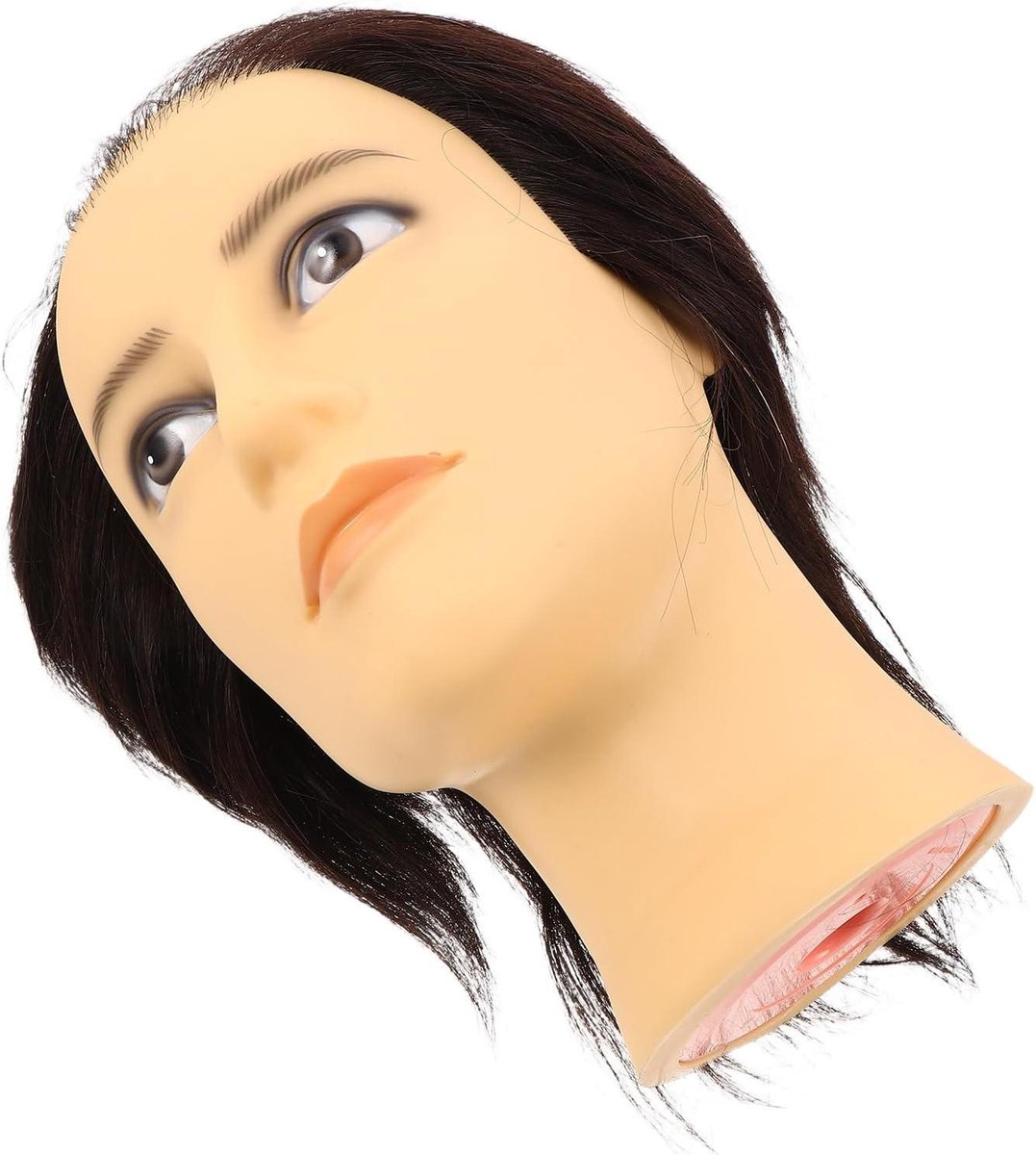 Mannequin Hoofd - Trainingshoofd Haar - Kappers Oefening - Verstelbare Stand - 28 x 14.5 cm - Zwart