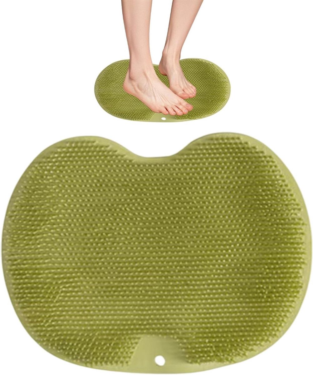 Douche Voet Scrubber - Badkamer Mat - Hygiënisch Reinigen - Antislip Stabiliteit - 20 x 28 cm - Grijs