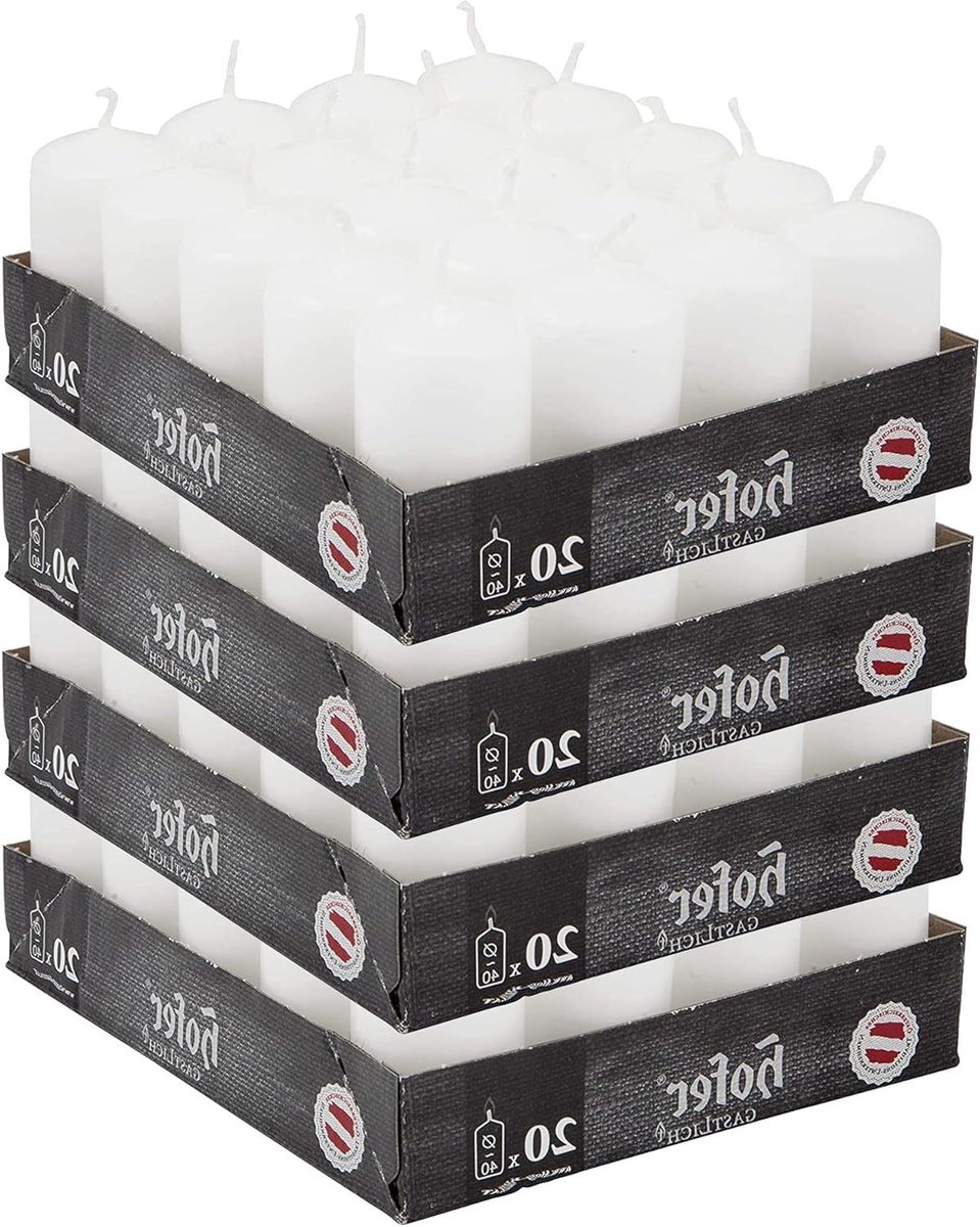 Blokkaarsen Set - Decoratieve Kaarsen - Sfeerverlichting Creëren - Lange Brandduur - 80 Stuks - Wit