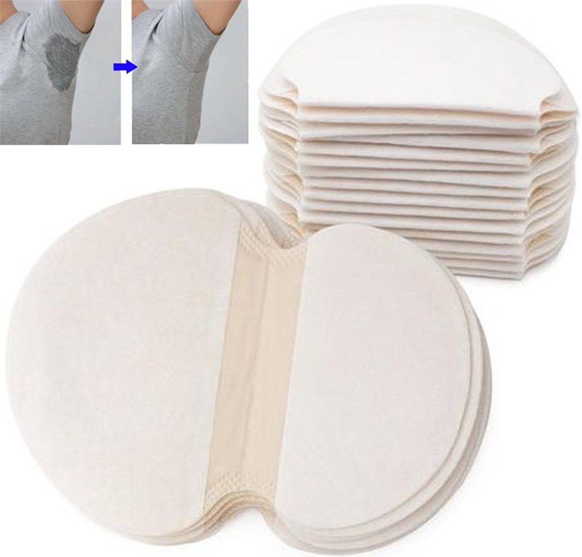 Anti-Transpirant Okselpads - 100 Stuks - Anti zweet okselpads - Zweet pads - Anti zweet plekken - Hypoallergeen Katoen - Oksel Bescherming - Sweat - Warme gele tint