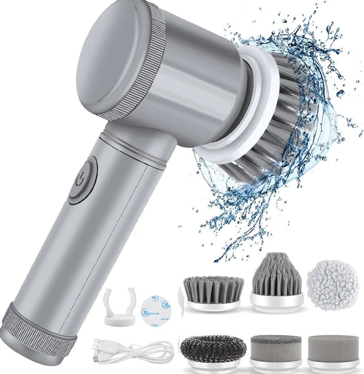 Schrobborstel Set 6-Delig - Oplaadbaar - 350 RPM - IPX6 Waterdicht