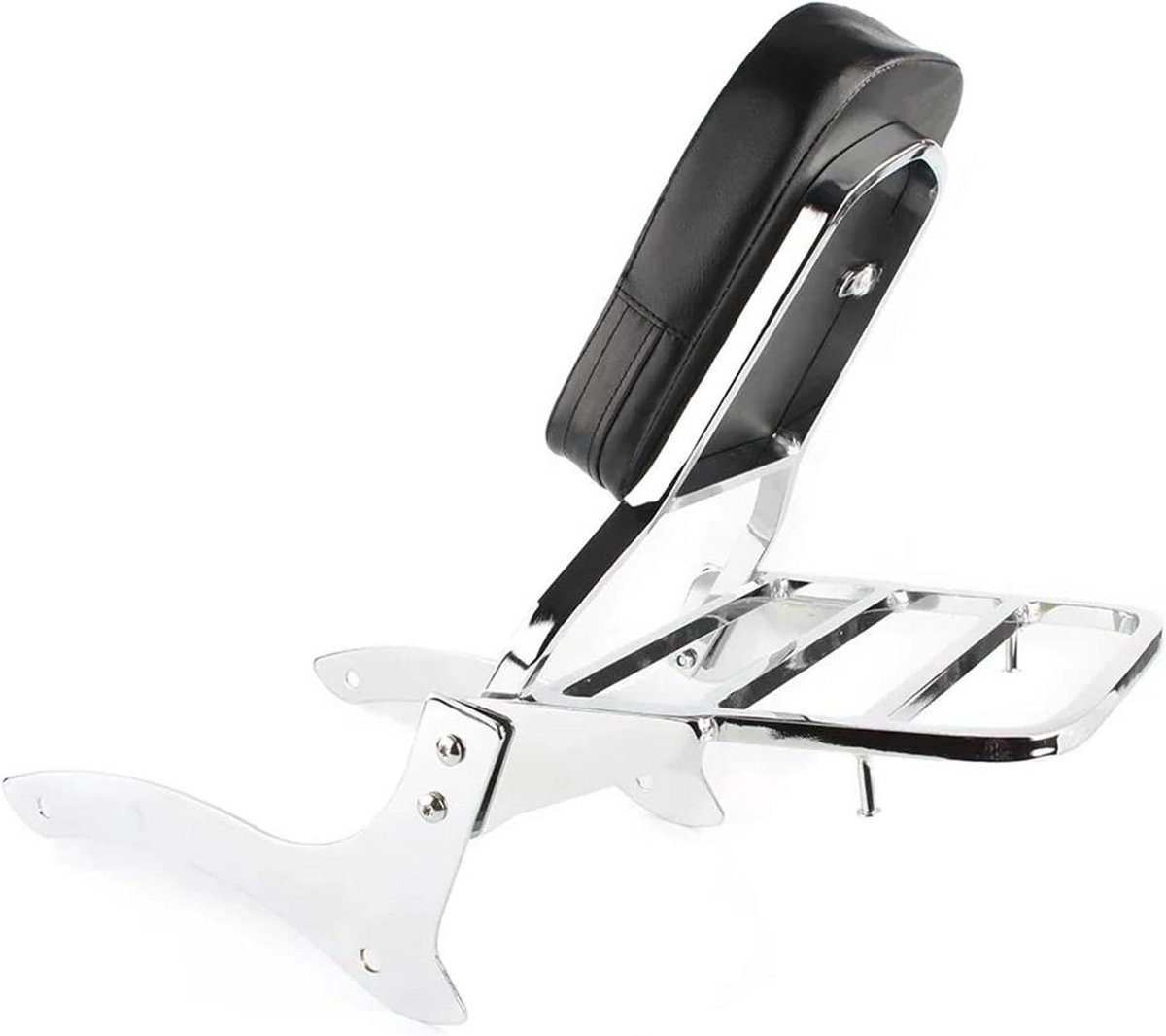 Passagierskussen Motorfiets - Rugleuning Bagagedrager - Comfortabele Ritten - Verstelbare Rugsteun - 1x1x1 cm - Zwart