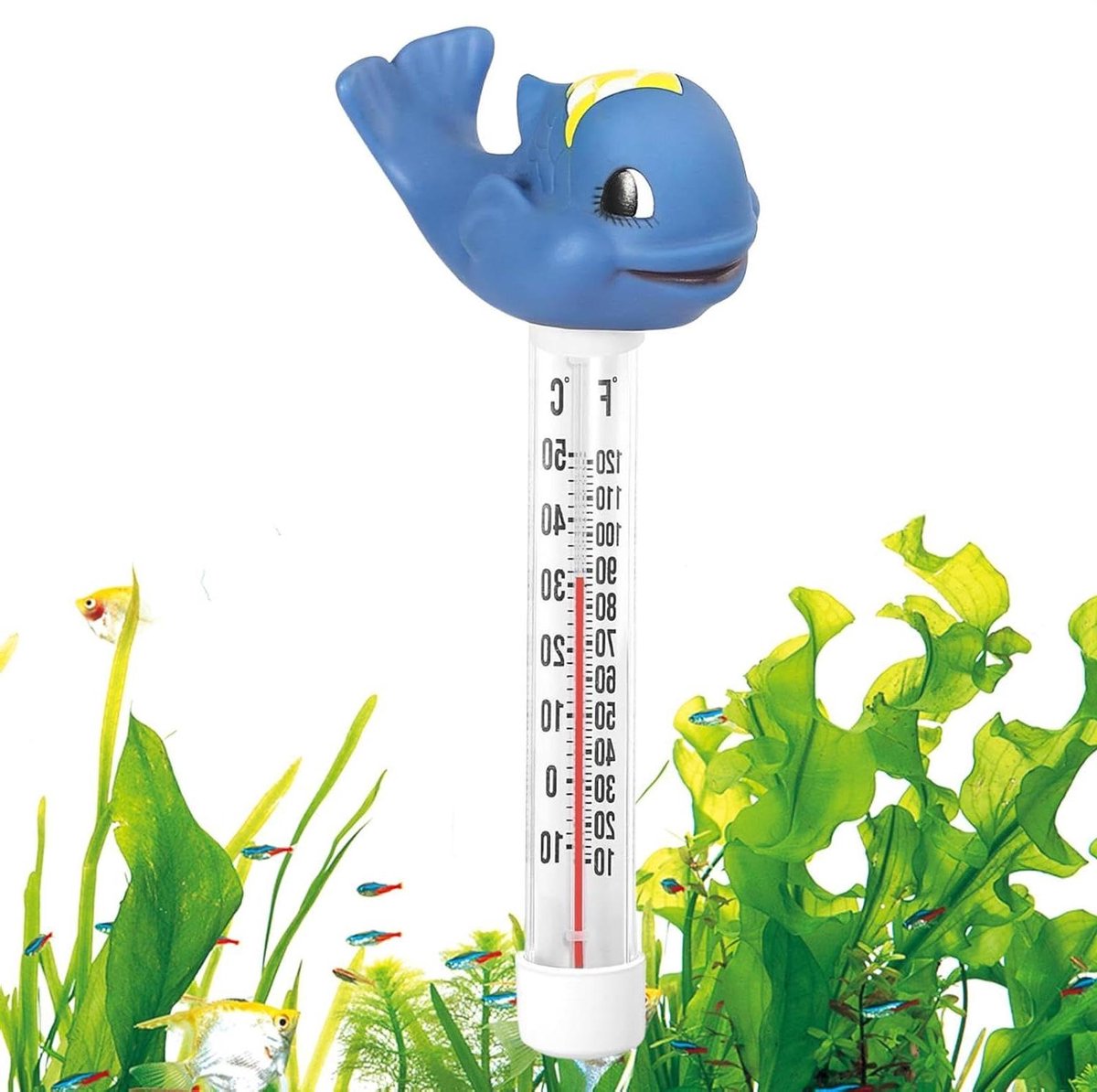 Zwembad Thermometer - Water Temperatuurmeter - Water Condities Beoordelen - Drijvend Visontwerp - 12 cm - Meerkleurig