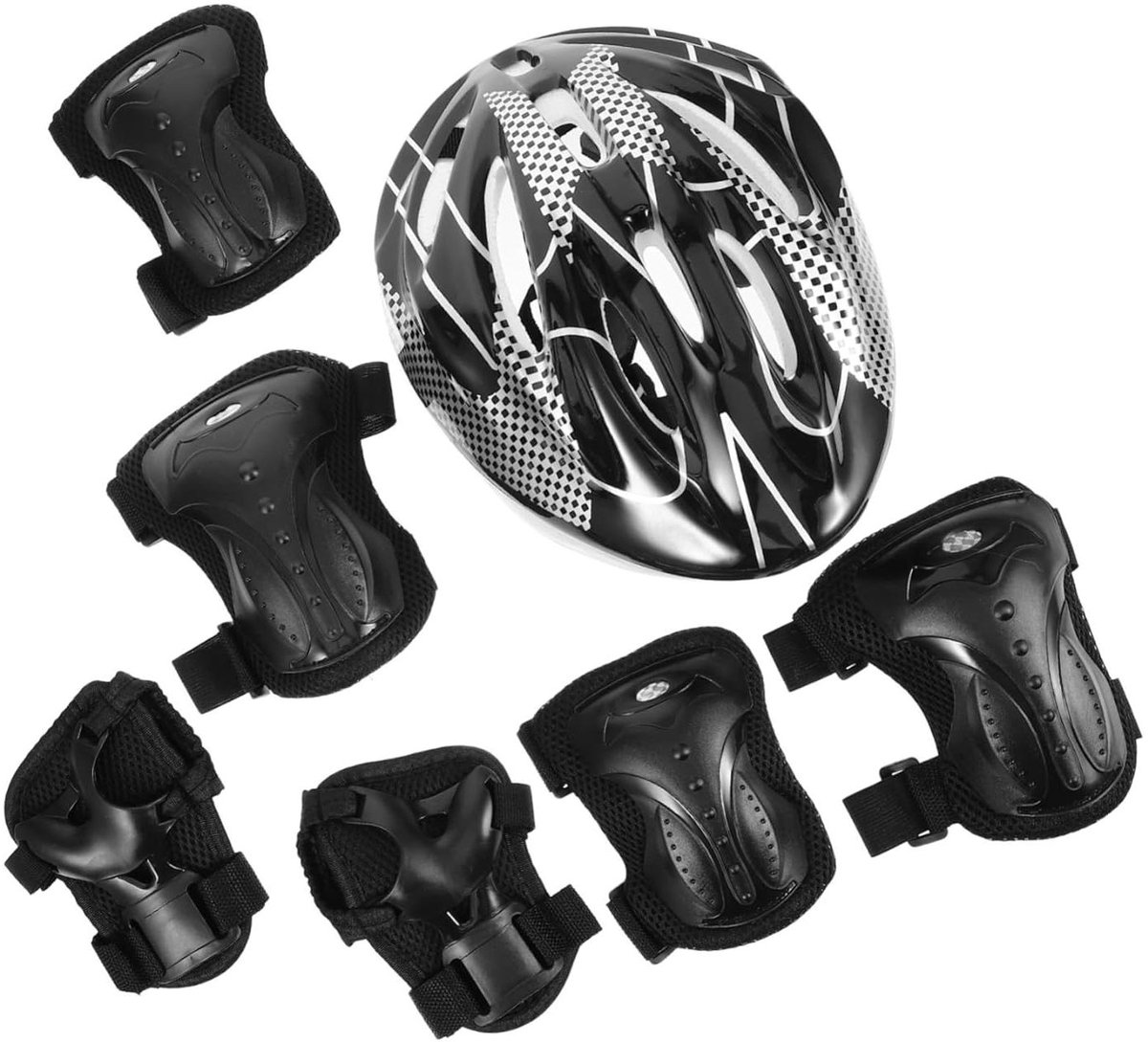 Beschermingsuitrusting Set - Veiligheidspakket Sport - Buitensporten Bescherming - Verdikte Knie Elleboog - Volwassen Maat - Zwart