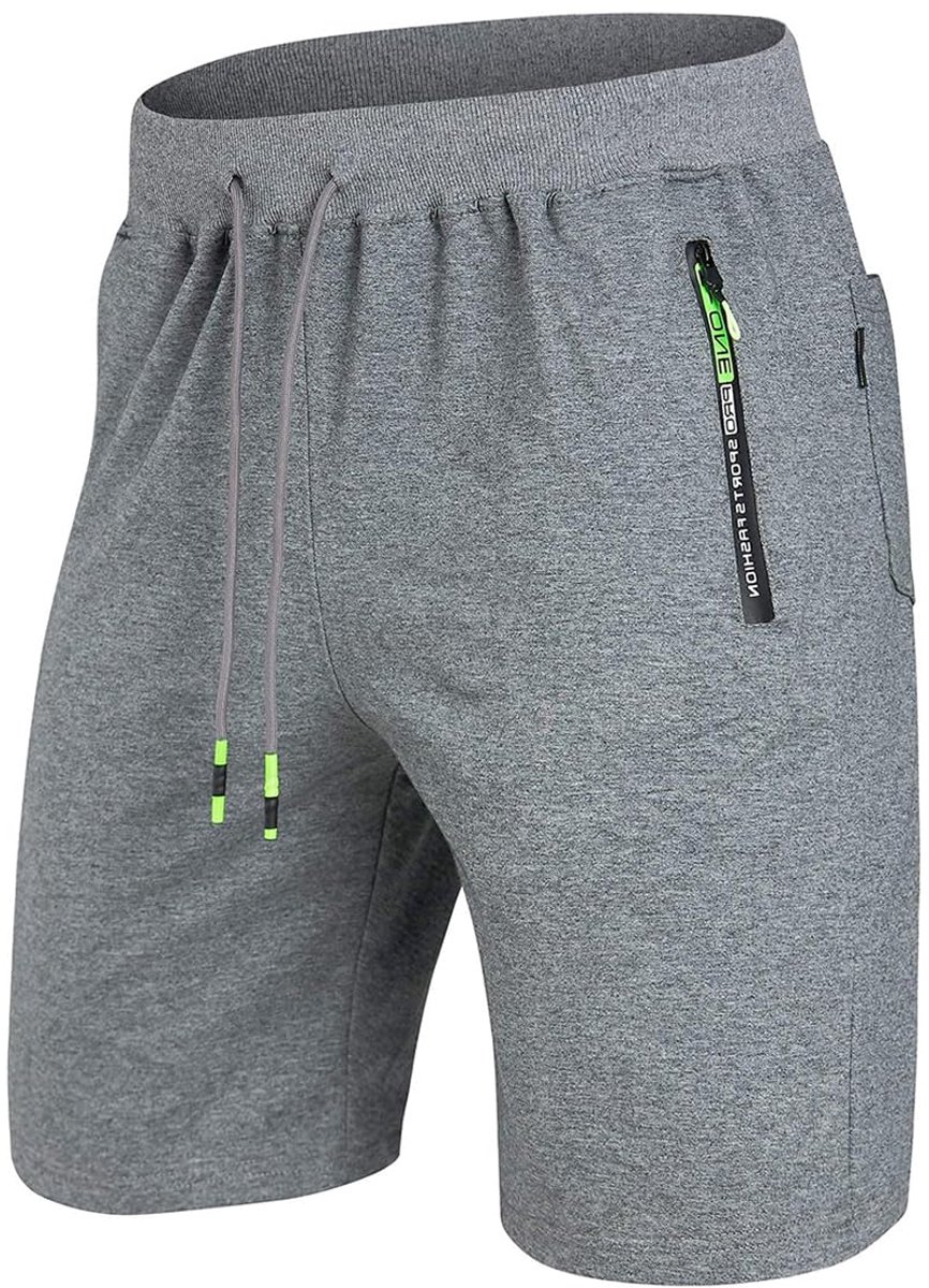 SnelShoppen - Korte Broek Heren Shorts Zomer Sport Katoen Joggingbroek Grijs 3XL - Ideaal voor Gym, Fitness, Vakantie en Casual Gebruik