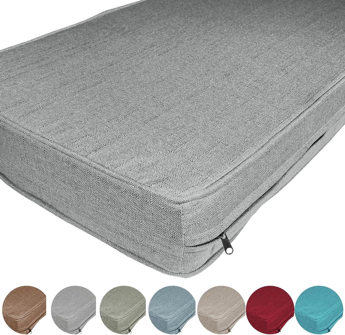 Tuinkussen Bank - Zitkussen Buiten - Comfortabel Zitten - Waterafstotend Stof - 55x70x3 cm - Lichtgrijs