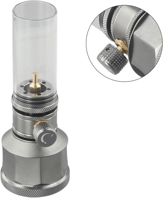 Campinglantaarn op Gas - Draagbare Gaslamp - Buitenverlichting - Instelbare Helderheid - 35g Capaciteit Bus - Aluminium — afbeelding 5