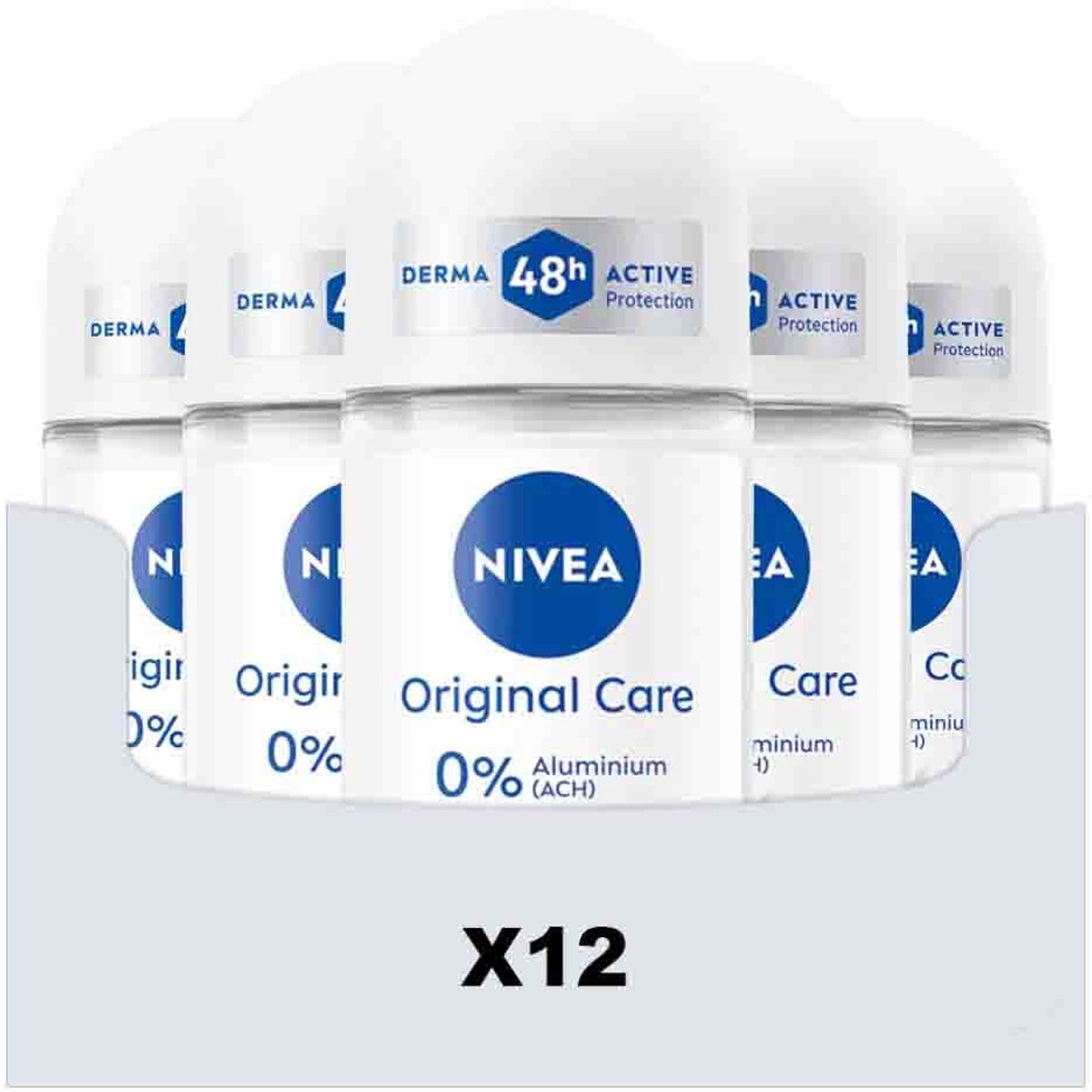 NIVEA Deodorant Roller Original Care 0% - 12 x 50 ml - Voordeelverpakking