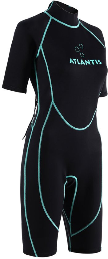 Atlantis Adventure Wetsuit - Shorty - 2mm - Dames - Zwart/Turquoise - 12
