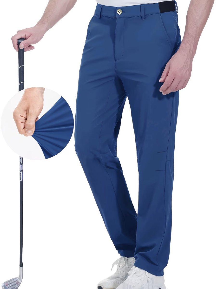 Currero Pantalon Heren Chino Regular Fit Golfbroek Nette Broek Met Elastische Tailleband Volwassenen Donkerblauw L/XL