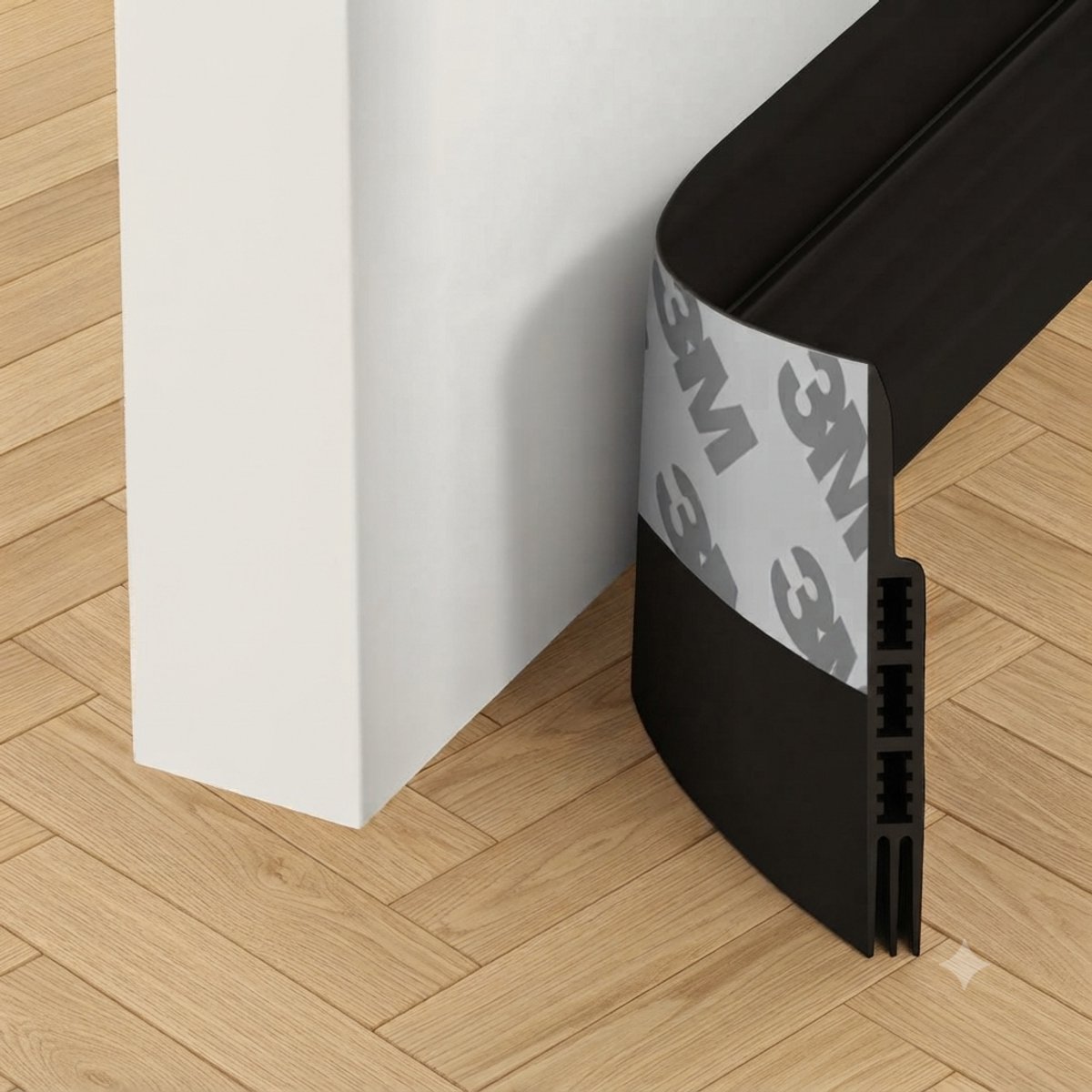 Simple Fix Tochtstrip Deuren - 1m x 5cm - Zwart - Tochtstopper voor Deur en Raam - Zelfklevende 3M-plaklaag - Isolerend - Tochtband