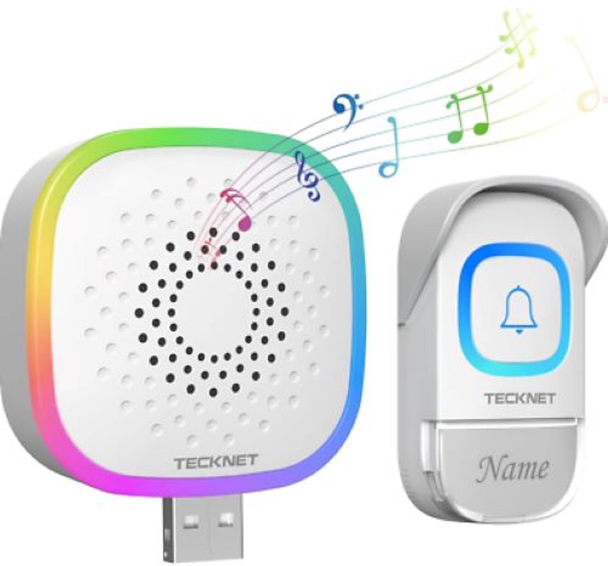 Draadloze deurbel met afstandsbediening en USB-poort