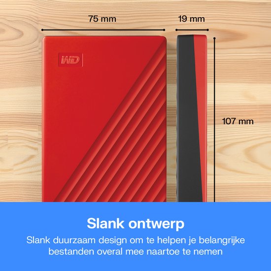 Western Digital My Passport - Externe harde schijf - 4 TB Rood van Merkloos — afbeelding 3