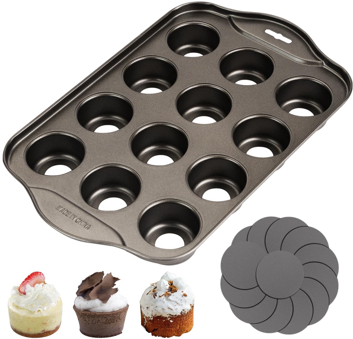 Dailygoods - Muffinvormen met 12 Cups en Verwijderbare Bodem