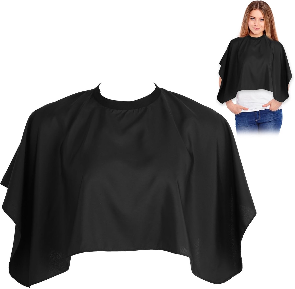 Dailygoods - Waterdichte Kapperscape voor Volwassenen - Zwart Haar Knip Cape
