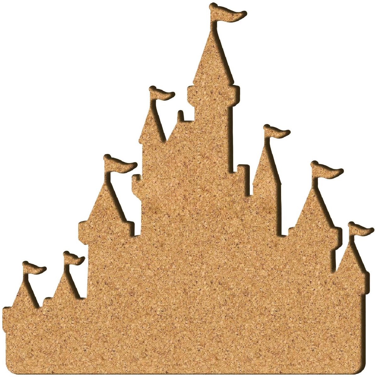 Dailygoods - Kasteel Kurkbord 30 x 30 cm - Bruin Pinboard voor Kantoor en Thuis