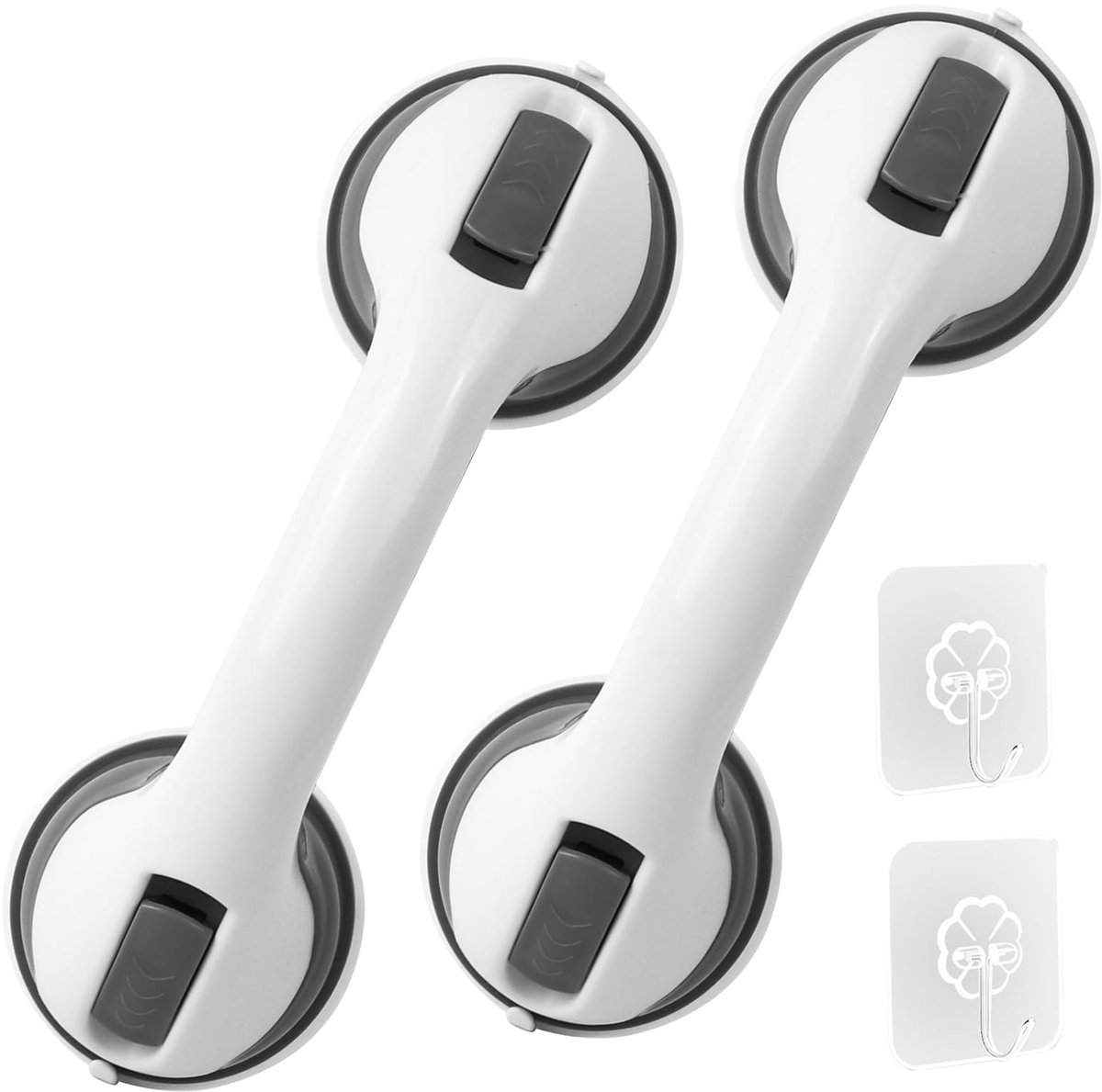 Dailygoods- Badhandgrepen 30,5 cm - Douchehandvat - Antislip - Zuignap - 2 stuks - Veiligheidshandgreep - Draagbaar hulpmiddel - Veiligheidsgreep