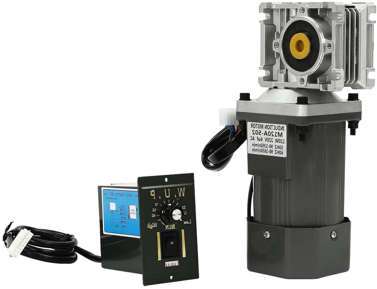 Motor met snelheidsregelaar - Gear motor Elektrische motor - Industriële aandrijving - Instelbare snelheid - 25 Nm - Grijs