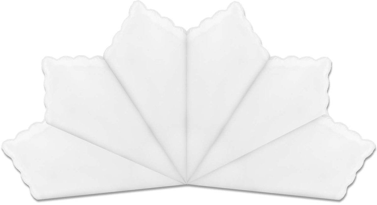 Dailygoods - 6 Stuks Witte Handkerchiefs van Katoen voor Mannen en Vrouwen - Ideaal voor Bruiloften en Dagelijks Gebruik