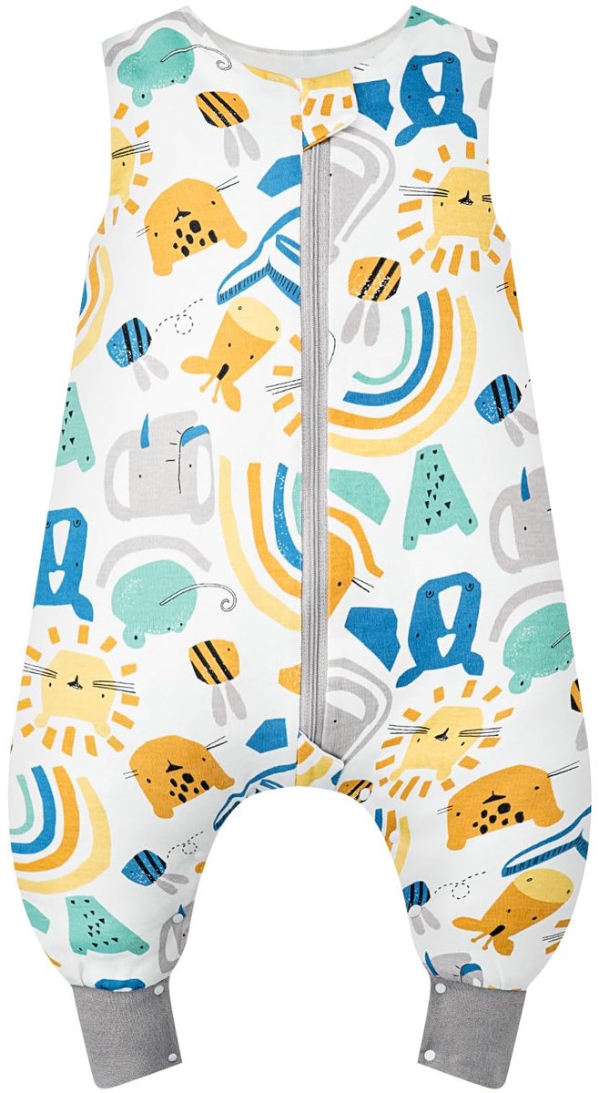 SnelShoppen - Zachte Slaapzak met Voeten 1,0 TOG, 100% Katoen, Mouwloos, 70 cm, Ideaal voor Baby's, Jongens en Meisjes, Perfect voor Slaap en Warmte,