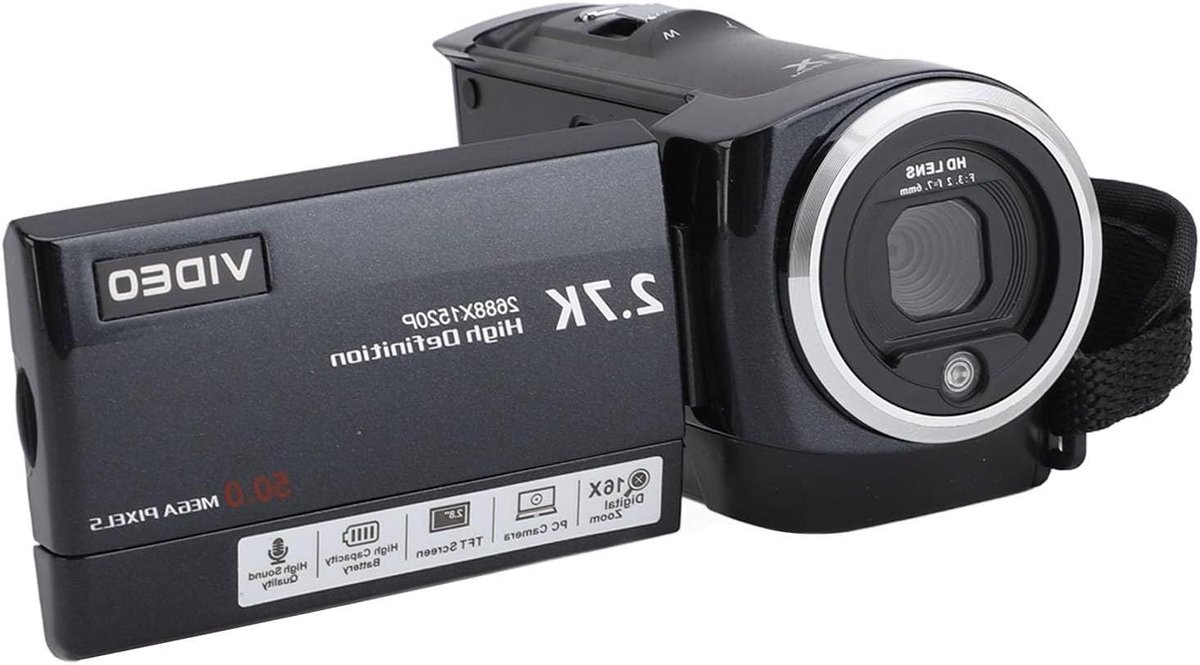 Digitale Videocamera - Camcorder - Reizen Vastleggen - Ingebouwd Invullicht - 2.8 Inch Scherm - Zwart