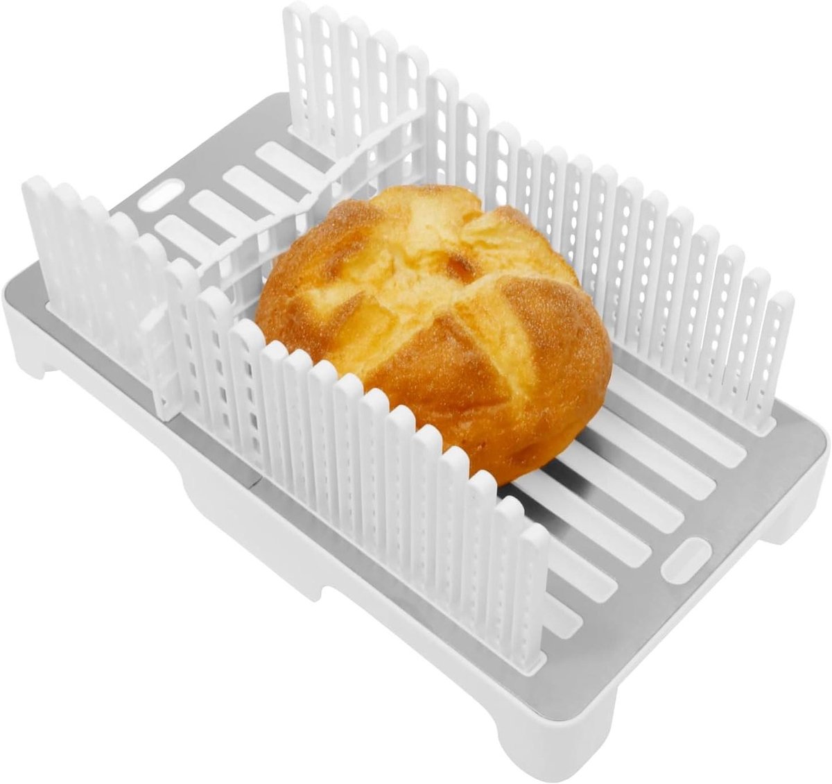 Broodsnijder - Broodplank Toastsnijder - Gelijkmatig Brood Snijden - Verstelbare Breedte - 34 x 195 x 14 cm - Wit