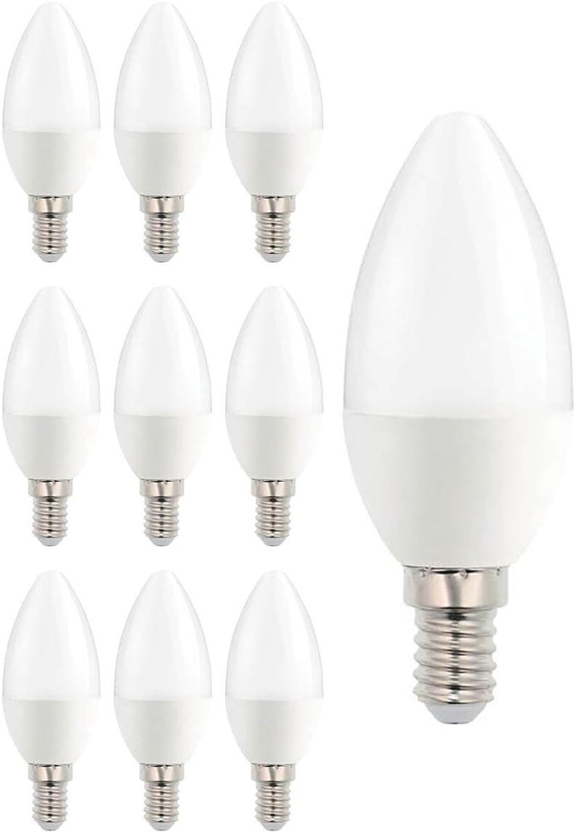 LED Kaarslamp C37 - E14 Lamp - Binnenverlichting - Energiezuinig - 10 stuks - Wit licht