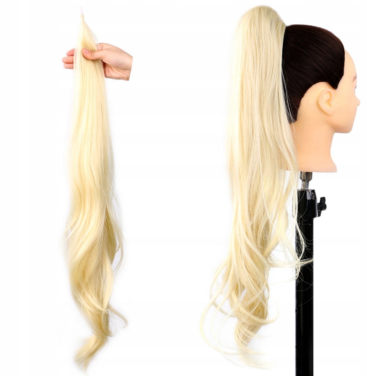 Merkloos Verlengstuk Paardenstaart, Lang Golvend, 70cm, Lichtblond