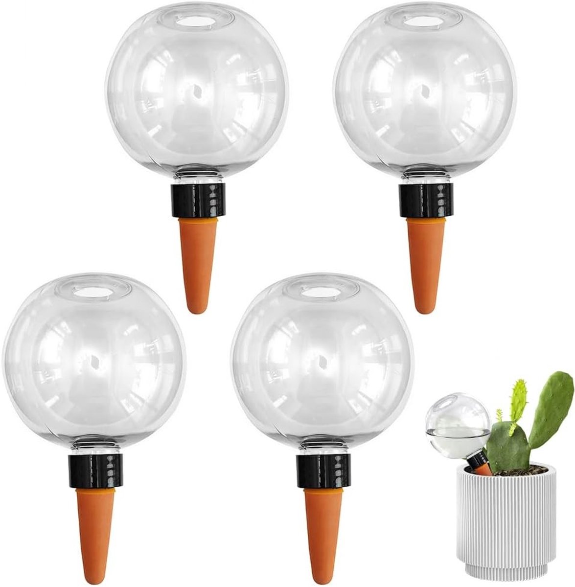 Zelfbewaterende bewateringsballen voor planten - 4 stuks, automatische waterdispenser voor kamerplanten, ideale irrigatieoplossing voor thuis en balkon