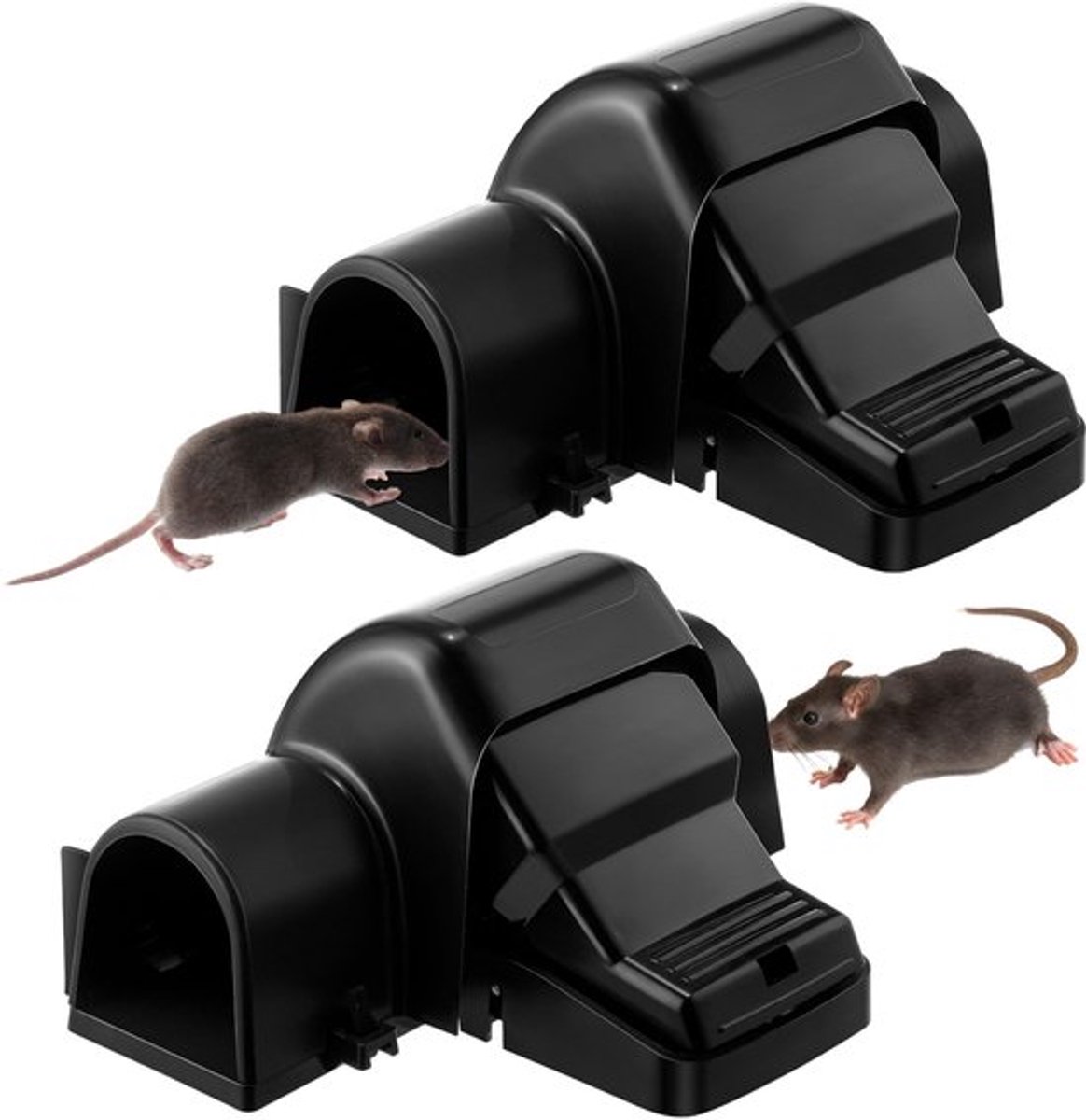 Muizenval - Rattenval tunnel - Muizenklem - 2 Stuks - Mouse trap - Herbruikbare - binnen en buiten - Veilig en Effectief - Muizengif alternatief