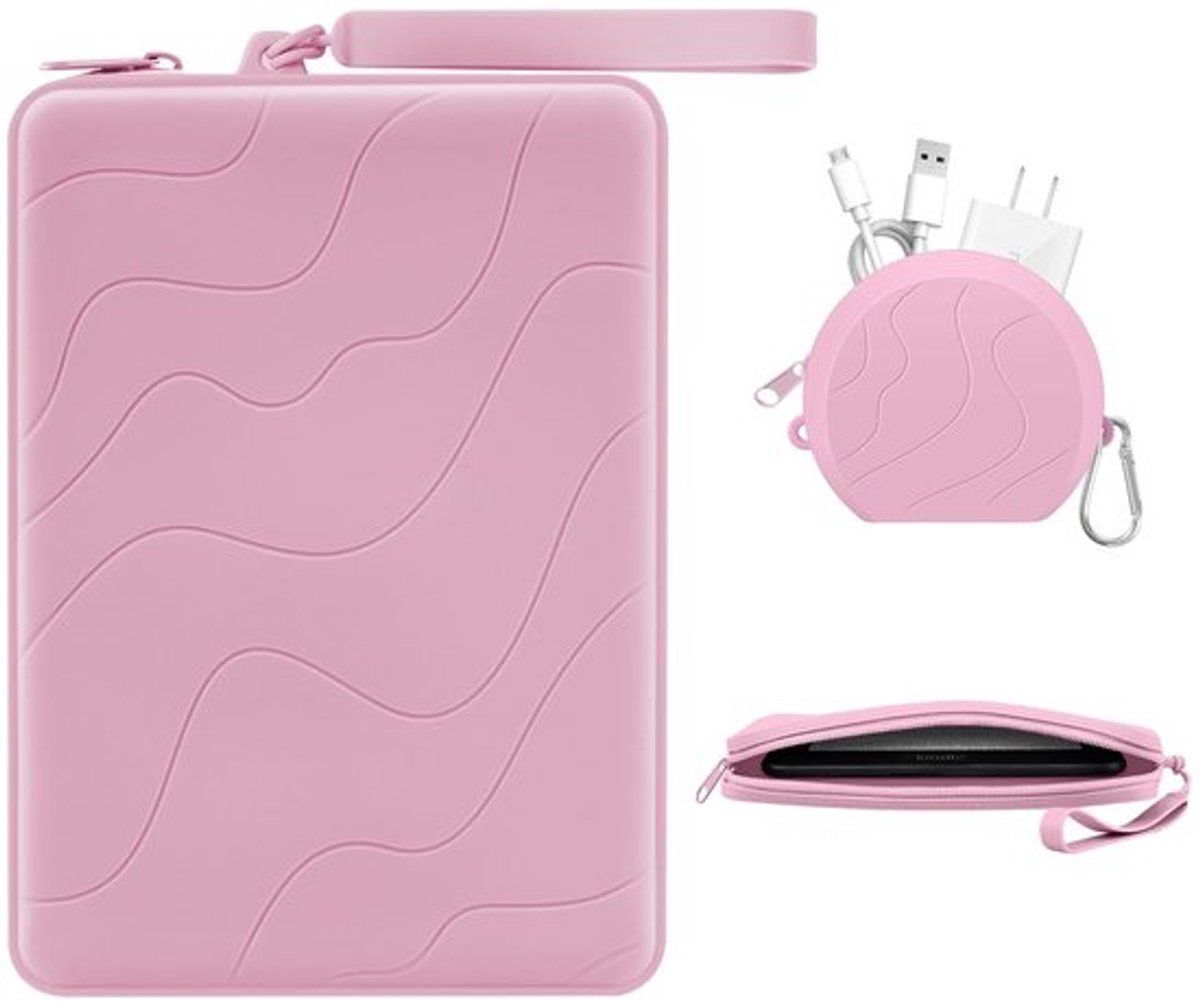 Silicone Clutch - Watergolfdesign - Multi-purpose Hoes - Geschikt voor E-readers tot 7 Inch - Praktische Polsband - Ritssluiting voor Snelle Toegang - E-reader Hoes