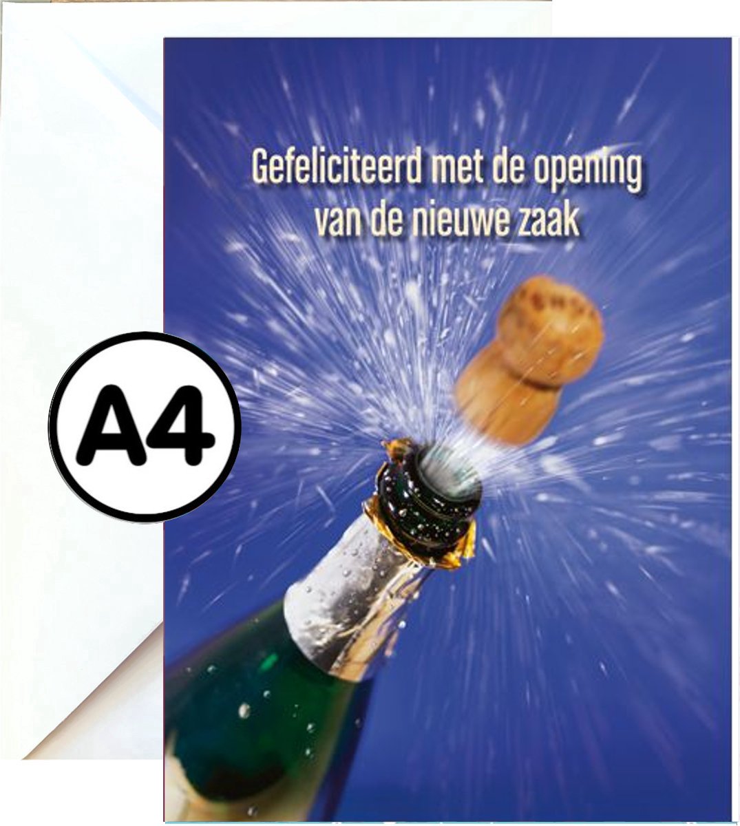 Grote Wenskaart - Gefeliciteerd met de Opening van de Nieuwe Zaak - A4 XXL - Met Envelop
