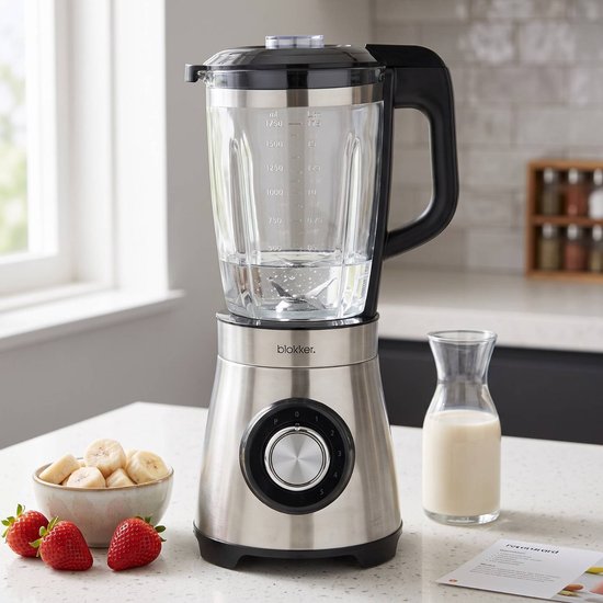 Blokker Blender Smoothie Maker RVS 1,75 Liter - Fruitmixer voor Echte Smoothie Makers - Powerblender 1000W - Pulsstand voor Bevroren Fruit - Onderdelen Vaatwasser Bestendig van Blokker — afbeelding 4