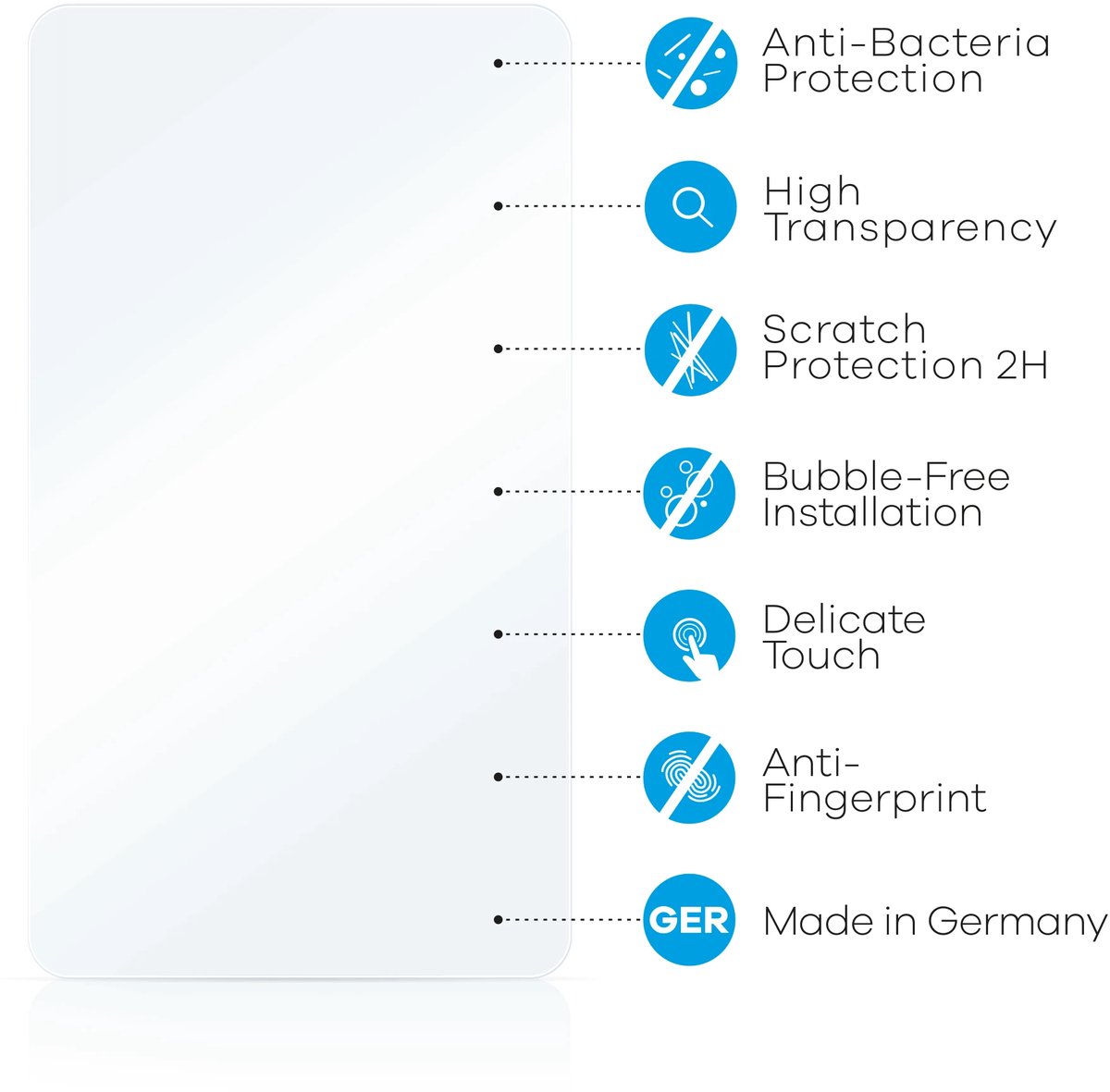 upscreen - Screenprotector voor Samsung Galaxy Tab S6 LTE 2020 - Folie Beschermfolie transparant antibacterieel